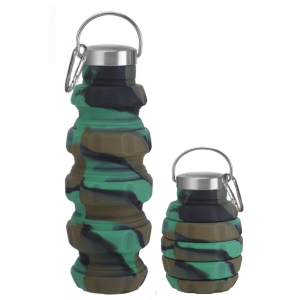 Opvouwbare drinkfles/bidon camouflage granaat